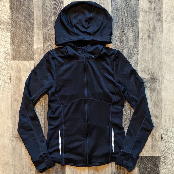 Fabletics Tech Knit Full Zip Hoodie Black Small - Picture 2 of 8